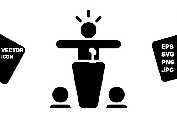 President Icon Vector: Speaking Person Design Assets