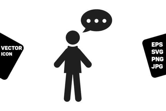 Talk Icon Vector Male Person Profile: Integrating Visual Communication Assets into Design Workflows